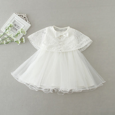 Conjunto de Dos Piezas Vestido Blanco Esponjoso para Bebé - Image 8