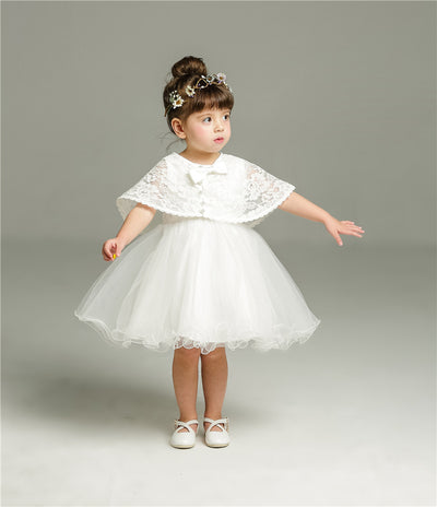 Conjunto de Dos Piezas Vestido Blanco Esponjoso para Bebé - Image 9