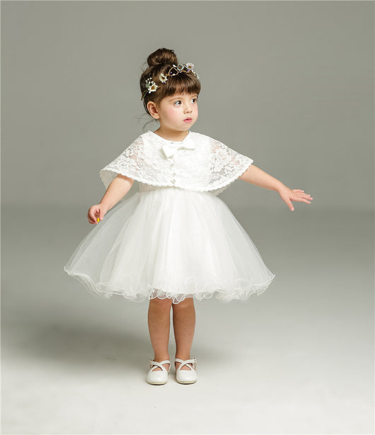 Conjunto de Dos Piezas Vestido Blanco Esponjoso para Bebé - Image 9