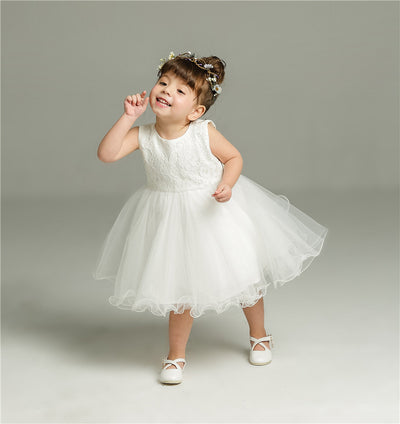 Conjunto de Dos Piezas Vestido Blanco Esponjoso para Bebé - Image 10