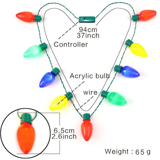 Collar Luminoso Navideño con Bombillas LED Multicolor para Fiestas - Image 10