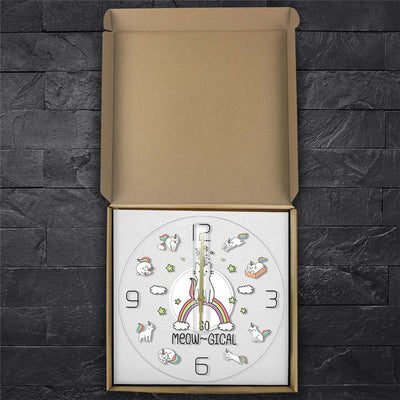 Reloj de Pared Gato Adorable con Cuernos - Diseño Bestia Multicolor - Image 9