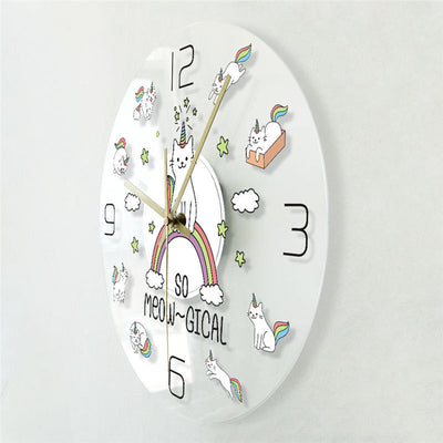 Reloj de Pared Gato Adorable con Cuernos - Diseño Bestia Multicolor - Image 11