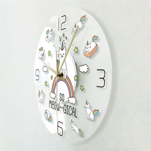 Reloj de Pared Gato Adorable con Cuernos - Diseño Bestia Multicolor - Image 11