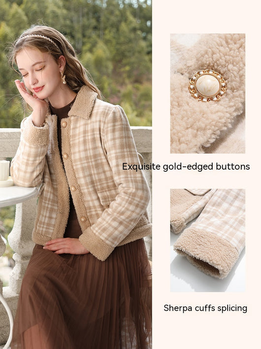 Chaqueta de Patchwork Cashmere y Algodón a Cuadros para Mujer - Image 7