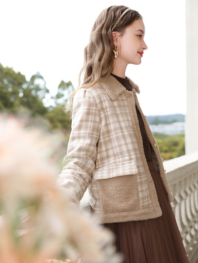 Chaqueta de Patchwork Cashmere y Algodón a Cuadros para Mujer - Image 10