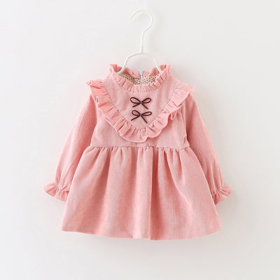 Vestido Infantil Coreano Primavera - Blusa y Falda de Pana para Niñas - Image 12