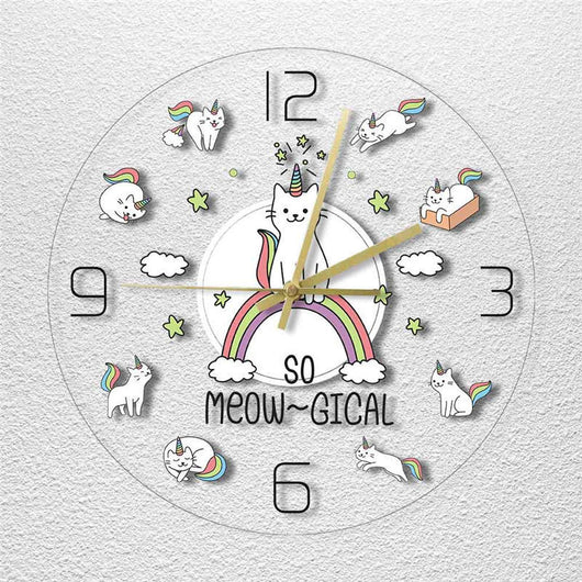 Reloj de Pared Gato Adorable con Cuernos - Diseño Bestia Multicolor - Image 12