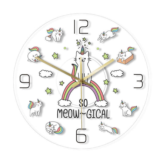 Reloj de Pared Gato Adorable con Cuernos - Diseño Bestia Multicolor - Image 13