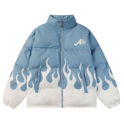 Abrigo de Pareja Retro Flame Grueso Acolchado para Invierno - Image 18