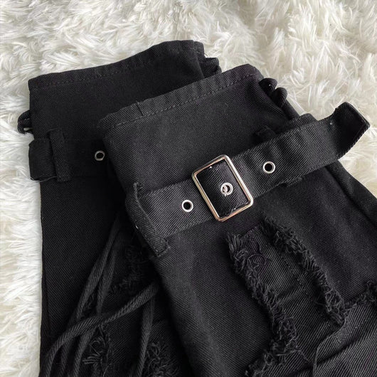 Calcetines Denim Retro con Bordado de Estrellas y Cuello Anudado para Mujer - Image 10