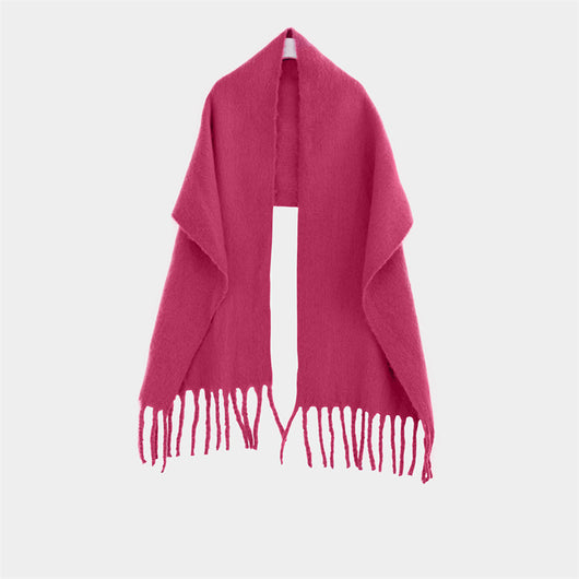 Chal Blanco y Rojo Cálido para el Cuello - Color Sólido Elegante - Image 36
