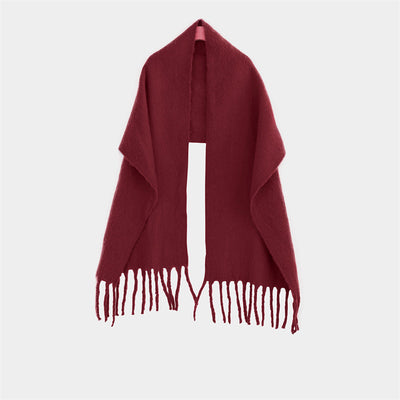 Chal Blanco y Rojo Cálido para el Cuello - Color Sólido Elegante - Image 40