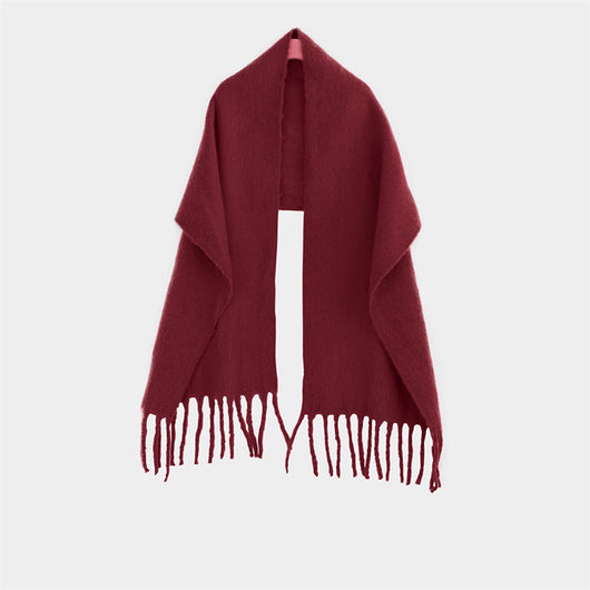 Chal Blanco y Rojo Cálido para el Cuello - Color Sólido Elegante - Image 40