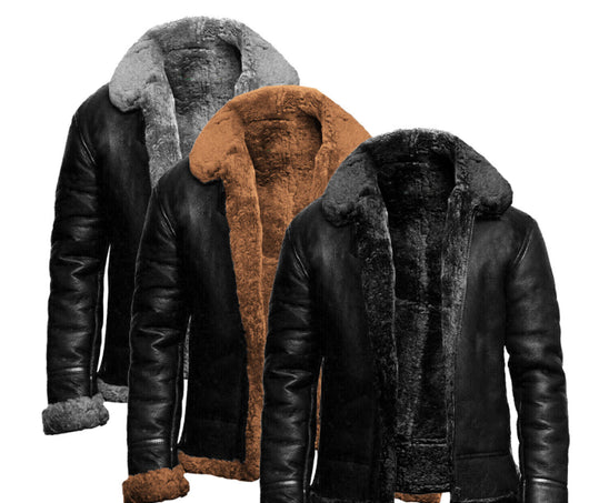 Chaqueta de Cuero Invernal para Hombre con Solapa y Forro de Piel - Image 6