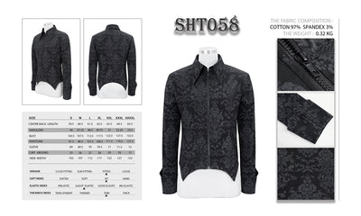 Camisa Hombre Cuello Alto Cremallera Bordada Manga Larga - Image 6