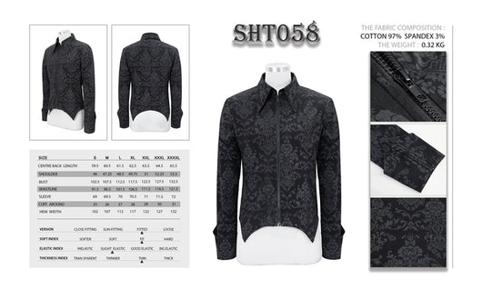 Camisa Hombre Cuello Alto Cremallera Bordada Manga Larga - Image 6
