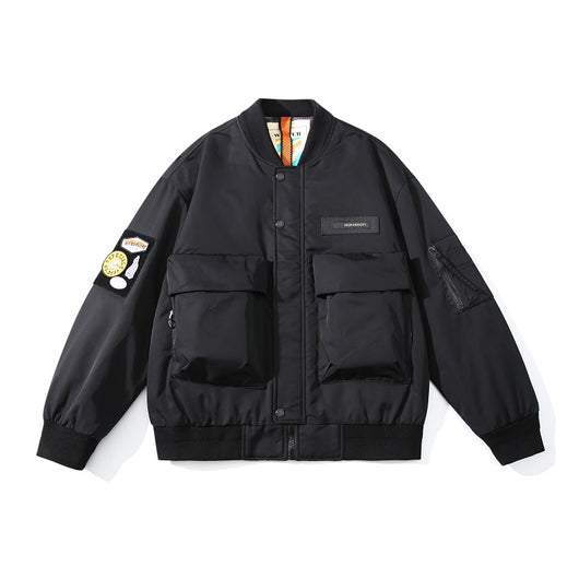 Chaqueta Piloto Acolchada Suelta Estilo Retro para Hombre - Image 14