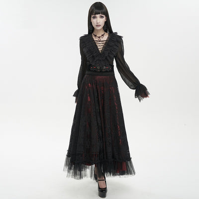 Blusa Gótica Punk con Encaje y Cordones para Mujer - Image 14