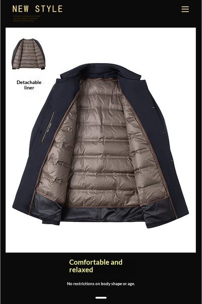 Abrigo de Plumón Desmontable para Hombre - Largo Medio - Image 8