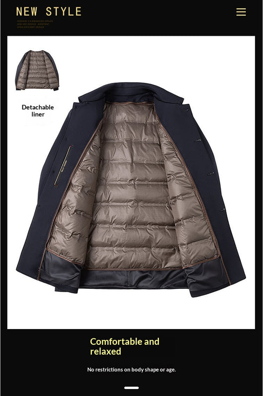 Abrigo de Plumón Desmontable para Hombre - Largo Medio - Image 8