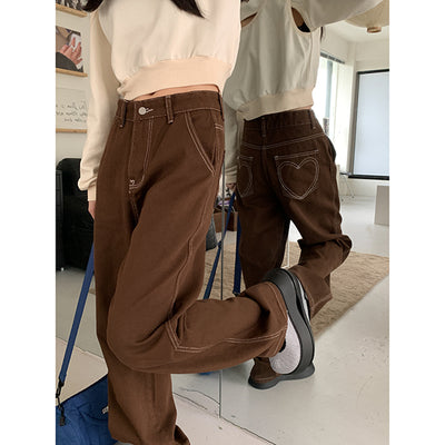 Jeans Marrones de Pierna Ancha para Otoño e Invierno - Image 12