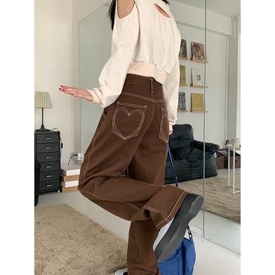 Jeans Marrones de Pierna Ancha para Otoño e Invierno - Image 13