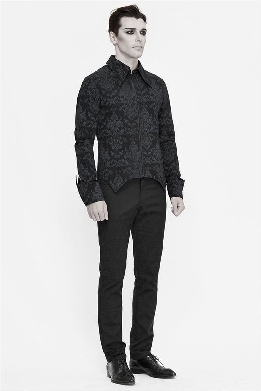 Camisa Hombre Cuello Alto Cremallera Bordada Manga Larga - Image 22