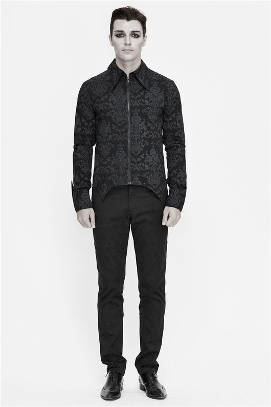 Camisa Hombre Cuello Alto Cremallera Bordada Manga Larga - Image 25
