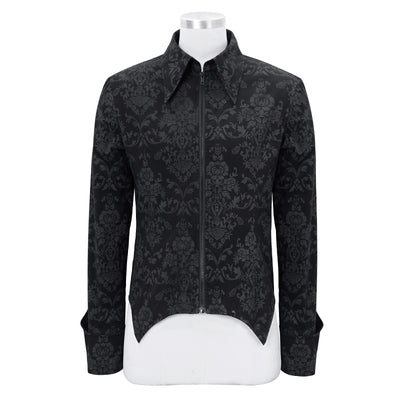 Camisa Hombre Cuello Alto Cremallera Bordada Manga Larga - Image 26