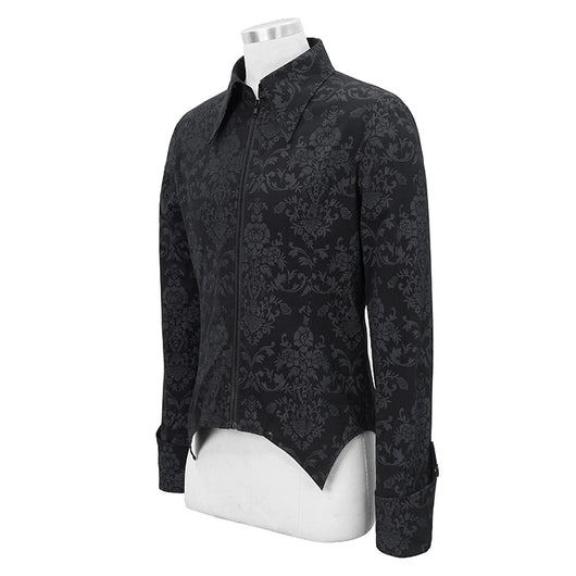 Camisa Hombre Cuello Alto Cremallera Bordada Manga Larga - Image 27