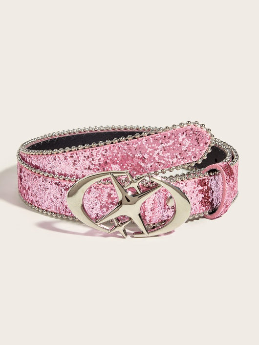Cinturón Plateado para Mujer con Hebilla de Lentejuelas - Image 9