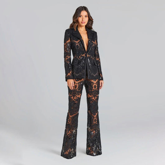 Conjunto de Pantalones Ajustados con Detalles Calados - Image 8