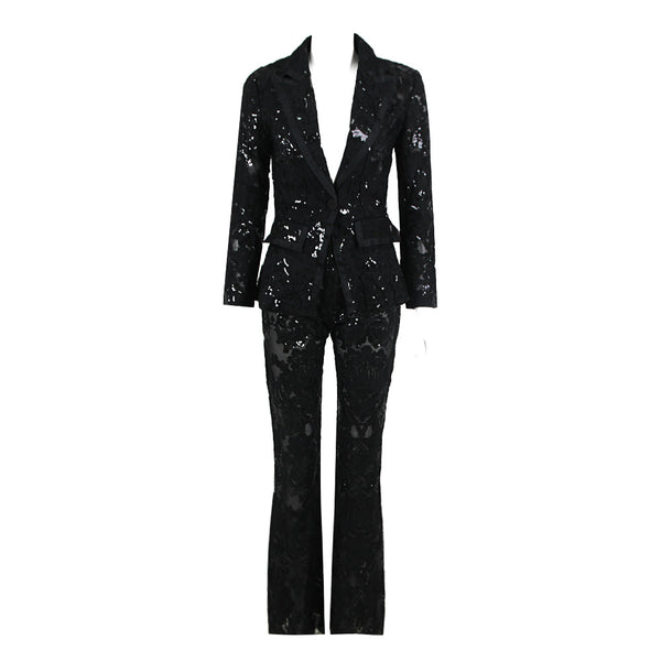 Conjunto de Pantalones Ajustados con Detalles Calados - Image 9