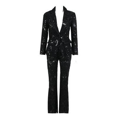 Conjunto de Pantalones Ajustados con Detalles Calados - Image 9