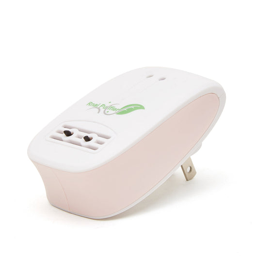 White and light blue plug-in air purifier with a leaf logo and 'Rnai Purifier' text on the front. - Image 24
