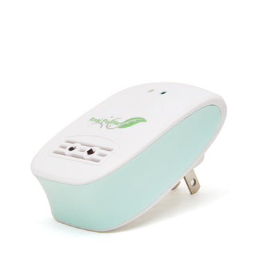 White and light blue plug-in air purifier with a leaf logo and 'Rnai Purifier' text on the front. - Image 25