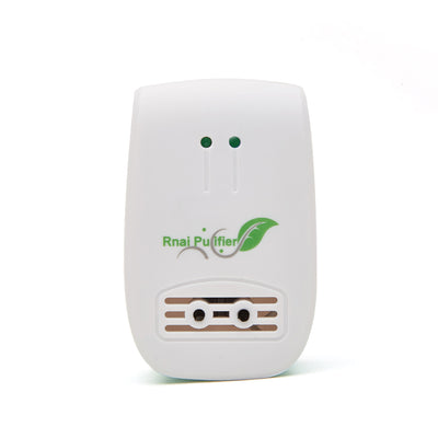 White and light blue plug-in air purifier with a leaf logo and 'Rnai Purifier' text on the front. - Image 26