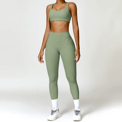 Conjunto Deportivo Yoga Cintura Alta Ajustado Secado Rápido para Mujer - Image 10