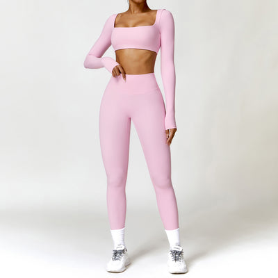 Conjunto Deportivo Yoga Cintura Alta Ajustado Secado Rápido para Mujer - Image 16