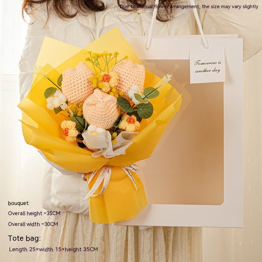 Ramo de Tulipanes Tejidos en Lana - Regalo Perfecto para Mamá, Graduación y Ocasiones Especiales - Image 10