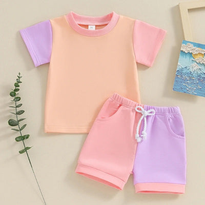 Conjunto Infantil de Dos Piezas: Playera y Shorts con Combinación de Colores - Image 11