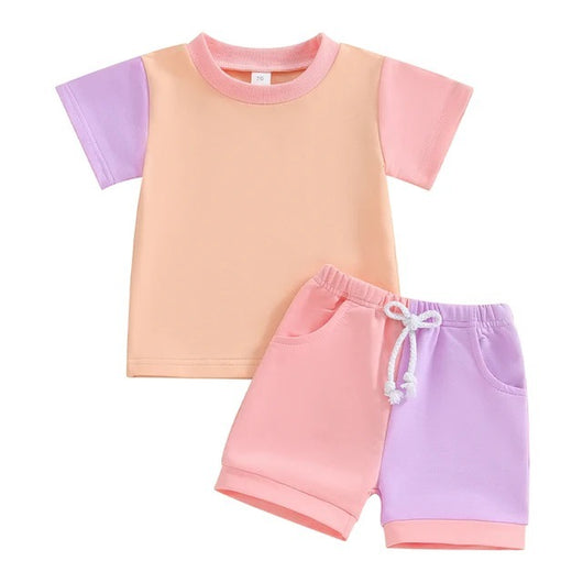 Conjunto Infantil de Dos Piezas: Playera y Shorts con Combinación de Colores - Image 13