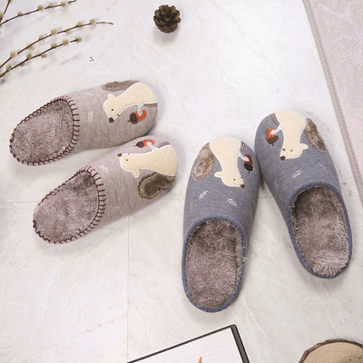 Pantuflas Plataforma Pareja con Ardilla Bordada - Antideslizantes para Interior - Image 9