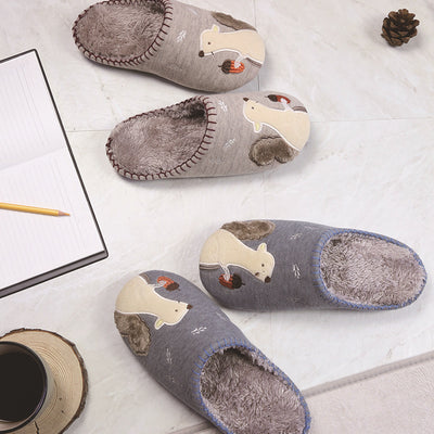 Pantuflas Plataforma Pareja con Ardilla Bordada - Antideslizantes para Interior - Image 11