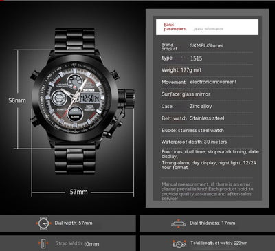 Reloj Deportivo Skmei para Hombre - Acero Inoxidable Resistente al Agua - Image 10