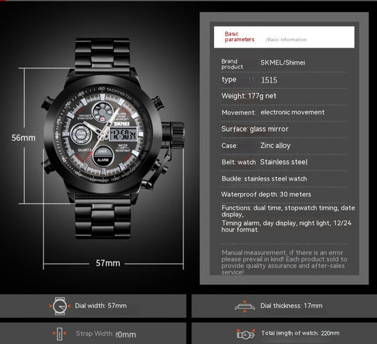 Reloj Deportivo Skmei para Hombre - Acero Inoxidable Resistente al Agua - Image 10