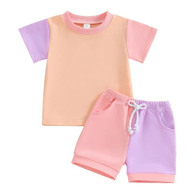 Conjunto Infantil de Dos Piezas: Playera y Shorts con Combinación de Colores - Image 19