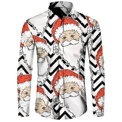 Camisa Hawaiana Navideña 3D Digital Hombre Talla Grande Casual Retro - Image 25