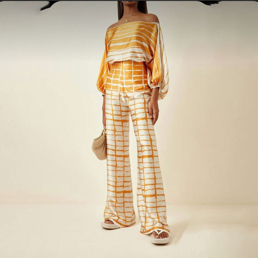 Conjunto de Verano para Mujer con Pantalón Ancho y Blusa Suelta Estampada - Image 9